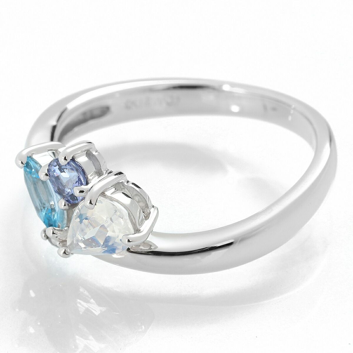 リング 指輪 ラブラドライト ブルートパーズ K18 11号 中古 プレラブド  