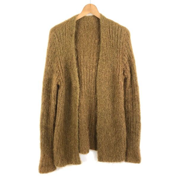 【古着】 モヘアカーディガン もけもけ セーター ブラウン系 メンズS 【中古】 n056267