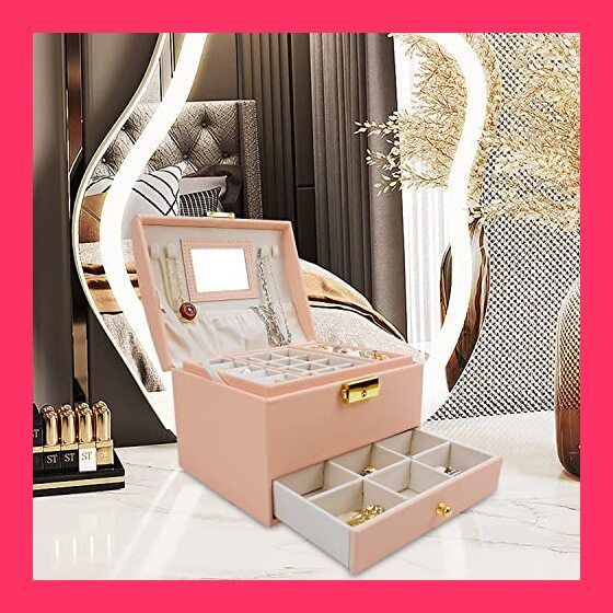 HELMDY ジュエリーボックス アクセサリー収納ケース 大容 新品 HELMDY ジュエリーボックス アクセサリー収納ケース 大容量 2段