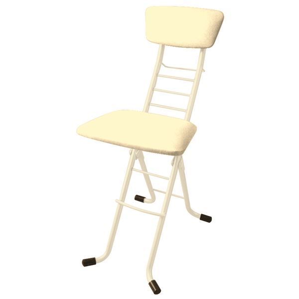 シンプル 折りたたみ椅子 【アイボリー×ミルキーホワイト】 幅35cm