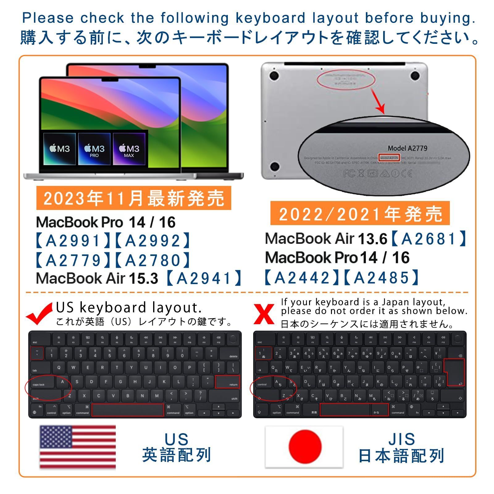 新品・即日発送】【2024年 M3/M2/M1 チップ * 英語 (US)配列】Macbook 