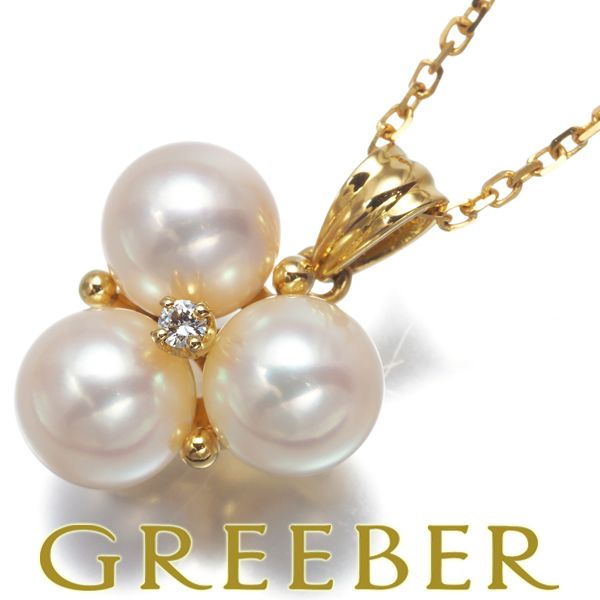 ミキモト ネックレス パール 真珠 6.6mm ダイヤ ダイヤモンド K18YG  
