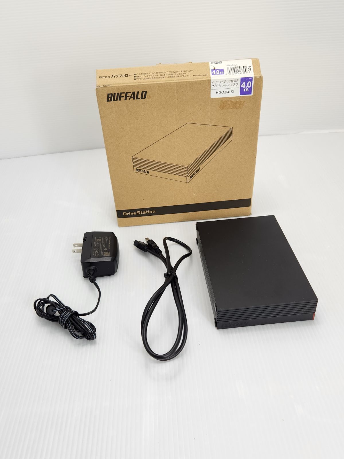 BUFFALO 外付けハードディスク 4TB HD-AD4U3 ①