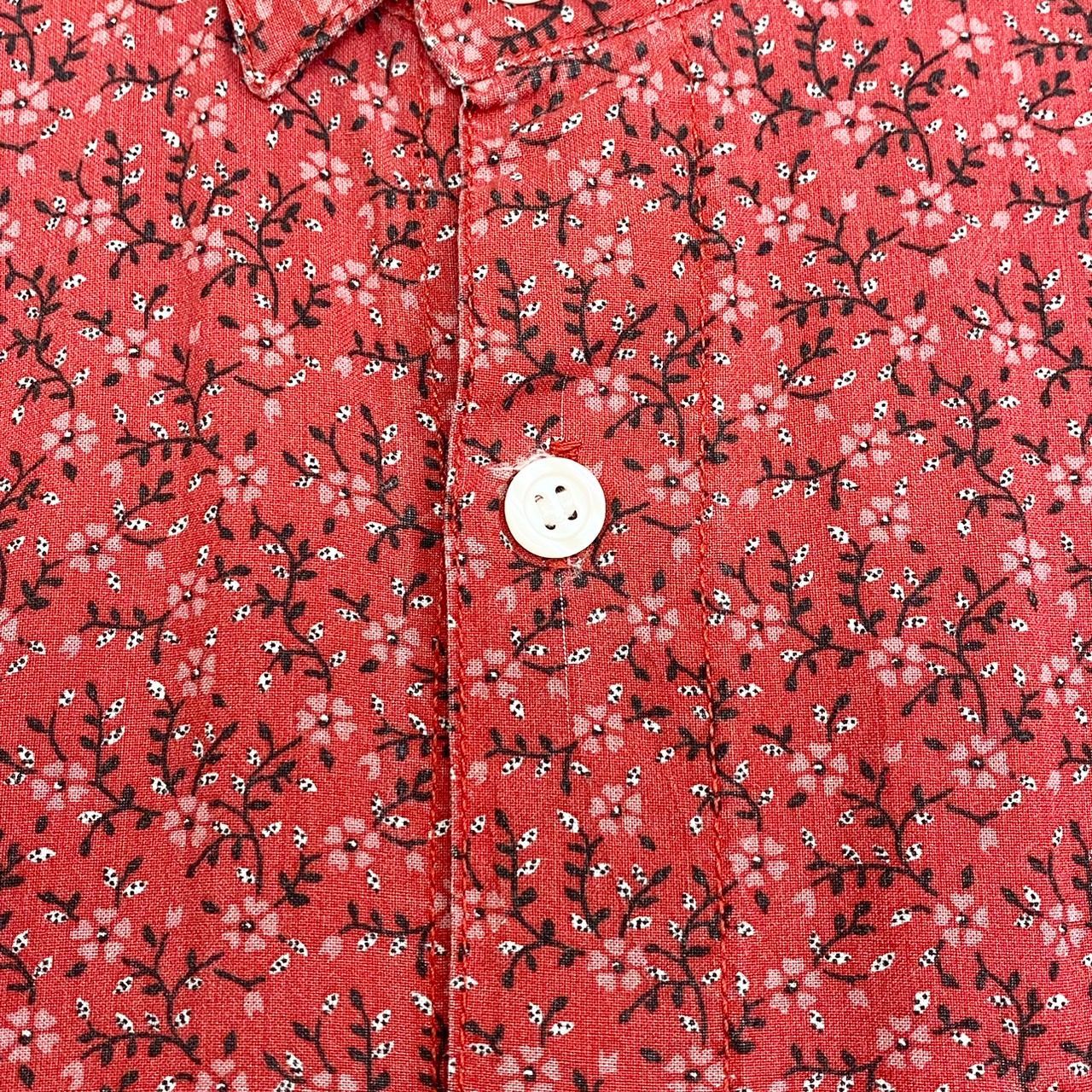 90's US古着 USA製 ゲス GUESS レーヨンシャツ 総柄 花柄 長袖