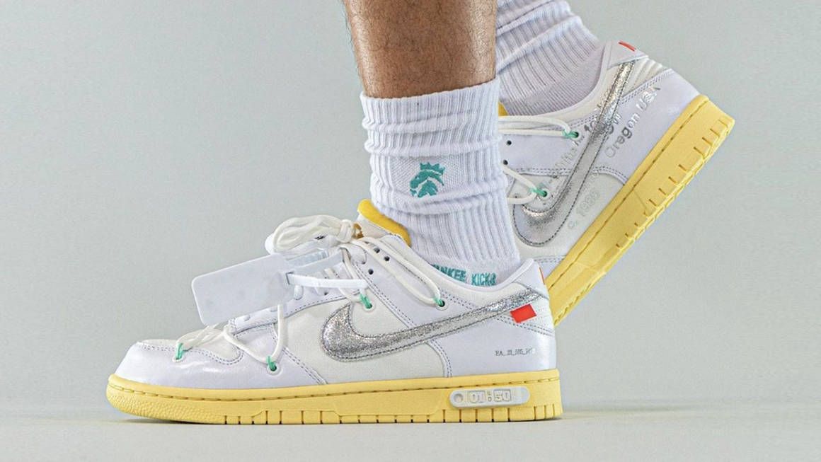 新品 未使用 NIKE  ナイキ ×OFF-WHITE DUNK LOW 1 OF 50 WHITE 1 オフホワイト ダンク ロット1 ローカットスニーカー ホワイト DM1602-127 男女兼用