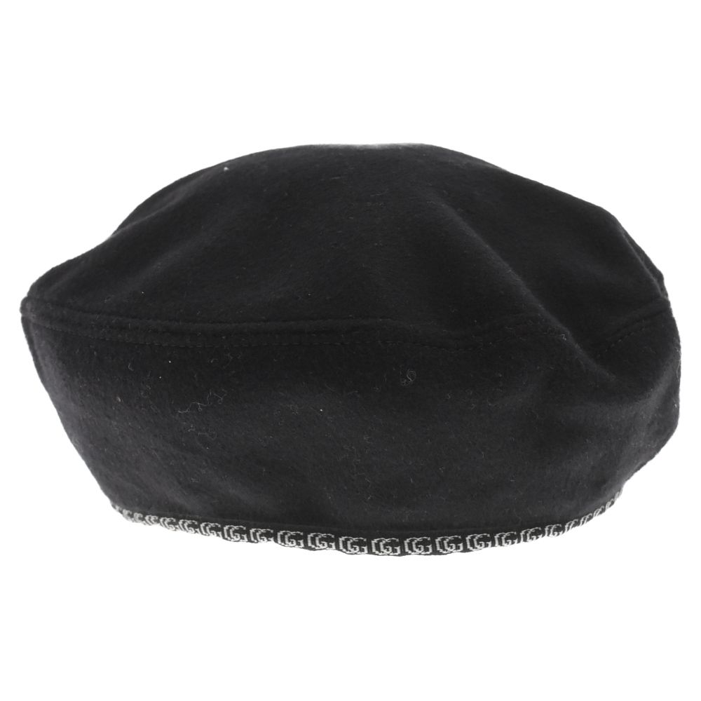 GUCCI (グッチ) ウールカシミヤ混 リボン付きベレー帽 帽子 キャップ