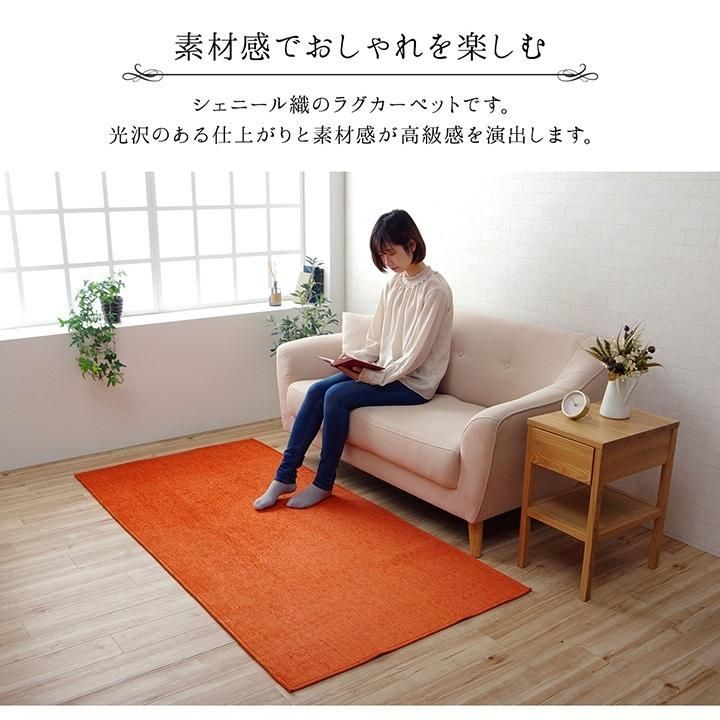 シェニール ラグ 撥水【 モデルノ 200×250cm 】洗える 撥水 おしゃれ 