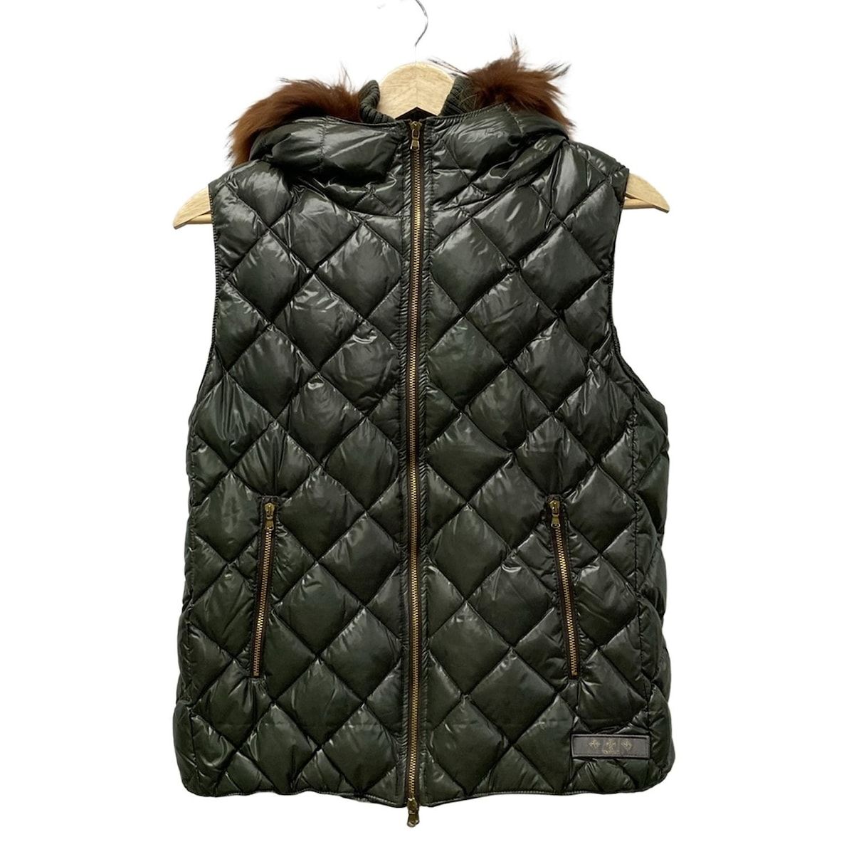 美品 TATRAS タトラス ダウンベスト カモフラ ウール シルク カーキ 1 TATRAS タトラス ダウンベスト シルク混 カモフラ Rライン