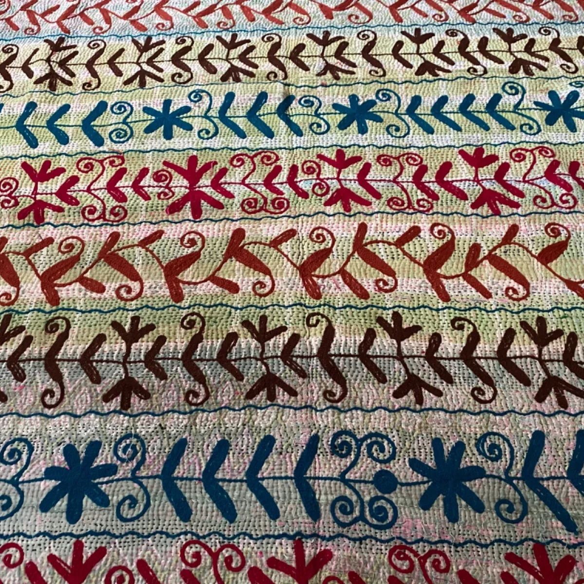 【限定商品】スザニ刺繍　ヴィンテージカンタキルト　インド　手仕事　カンタキルト スザニ刺繍ヴィンテージカンタキルトインド手仕事カンタキルト