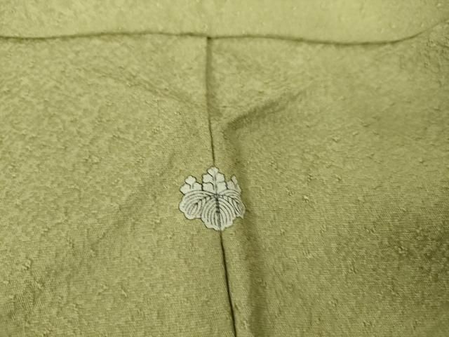 平和屋着物▽上質な色無地　単衣　紋意匠　若葉色　正絹　逸品　DAAS0525az 平和屋着物▽上質な色無地 単衣 紋意匠 若葉色 正絹 逸品 DAAS0525azの