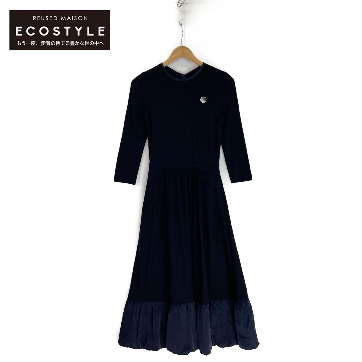 ボーダーズアットバルコニー】ジャージーマキシドレス ウール100  