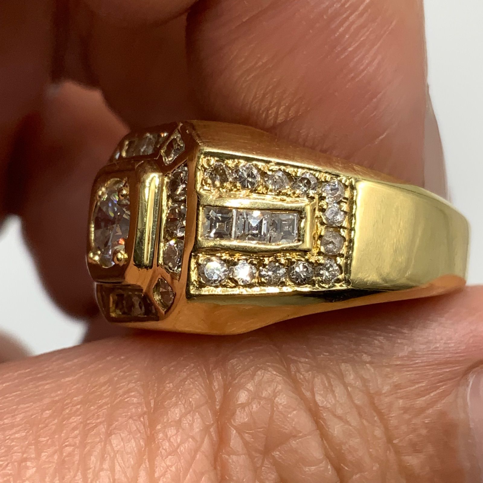 K18K 18金 印台 ダイヤモンドリング 6.7g 0.528ct 1ct 約14号 - メルカリ