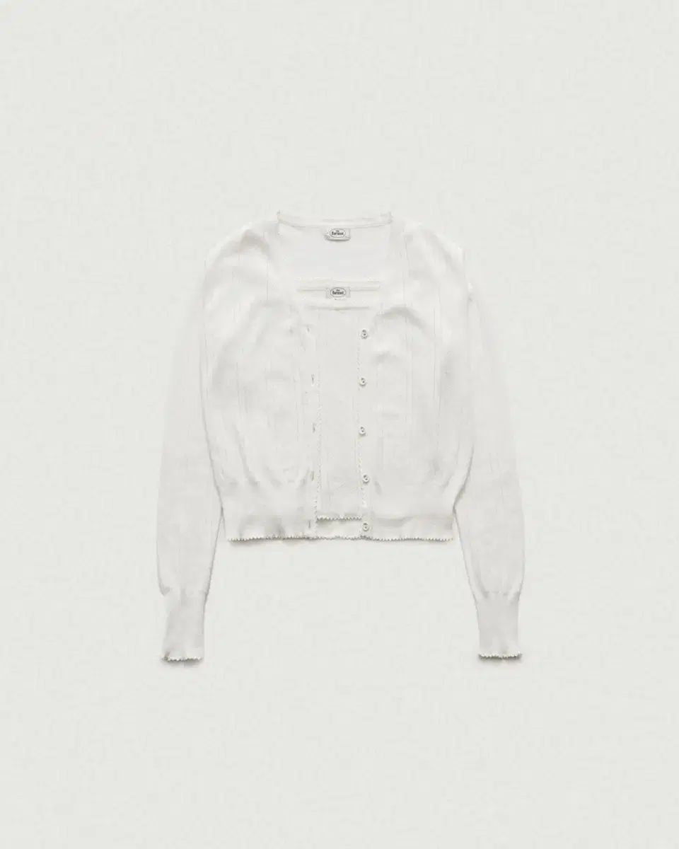 ザ バーネット エンブロイダリー カーディガン ノースリーブ セット アイボリー