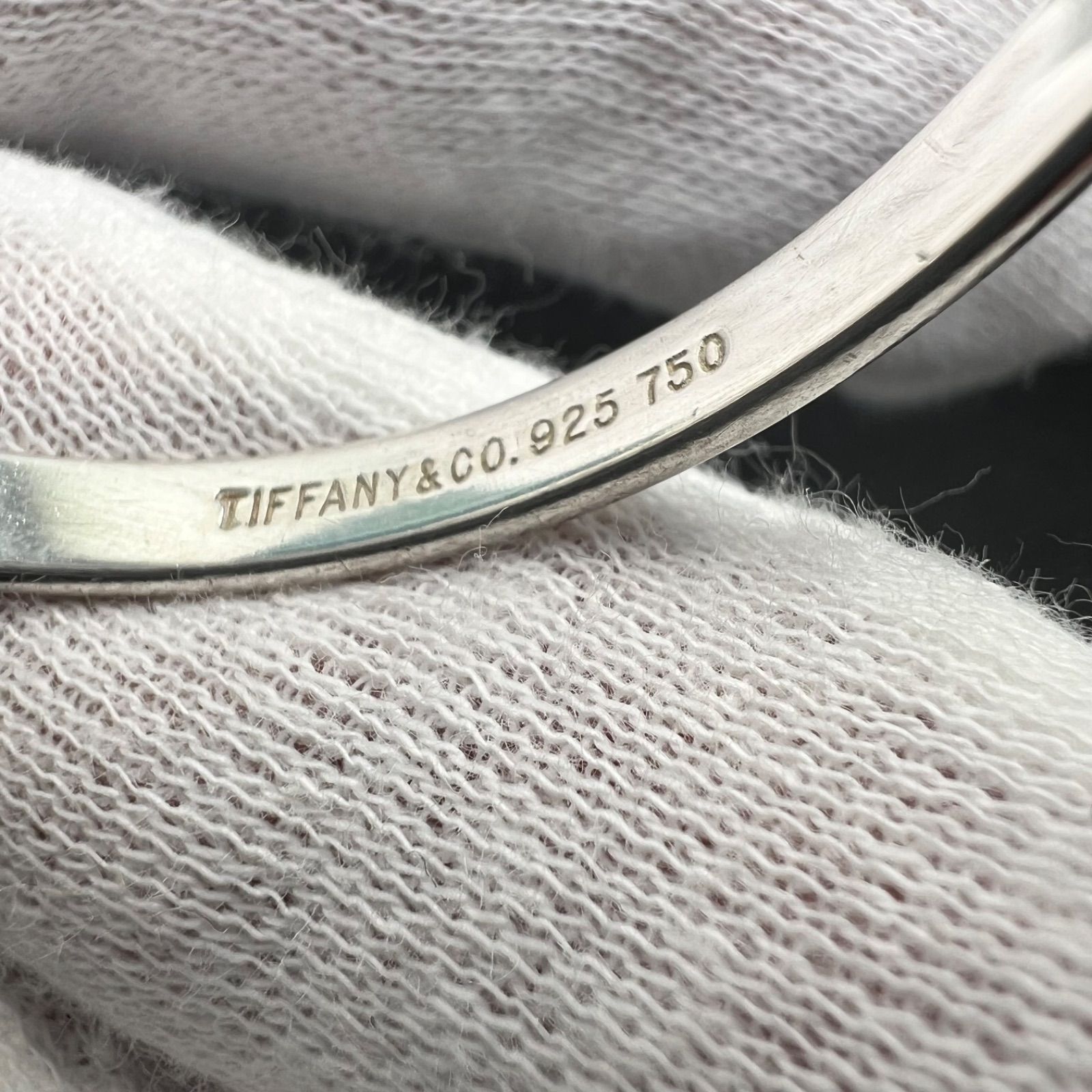 【美品】ティファニー フックアンドアイ バングル ブレスレット SV925 TIFFANY ティファニー フック&アイ バングル 925/750 コンビ
