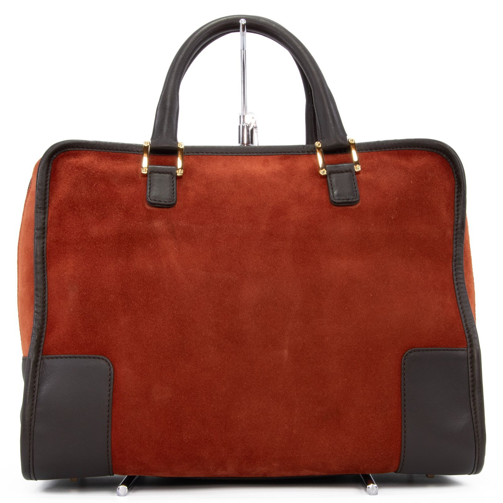 本物 ロエベ ハンドバッグ メンズ レディース アマソナ 茶色