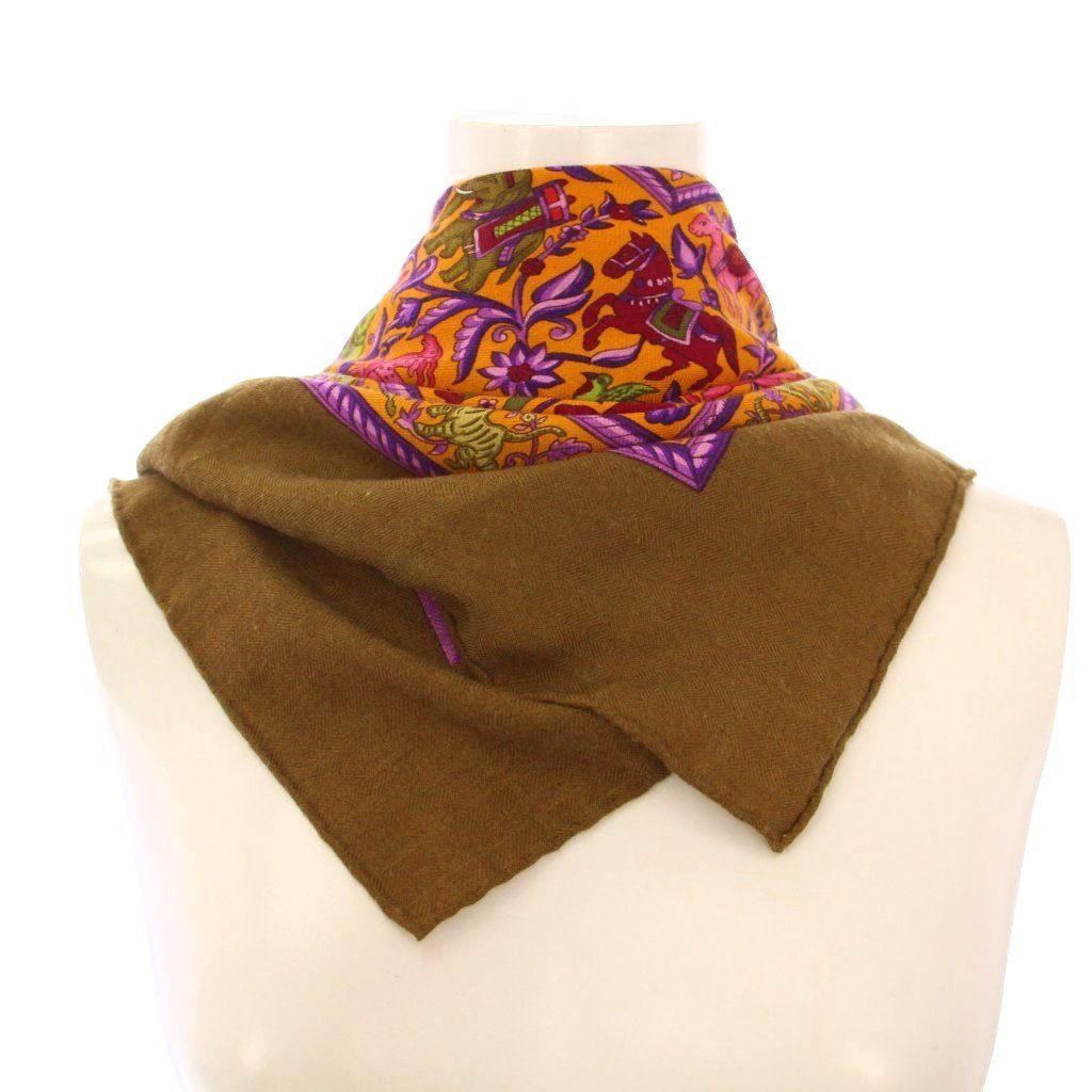 エルメス HERMES カレ140 CHASSE EN INDE スカーフ 正方形 総柄  