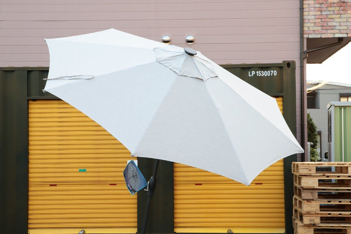 送料無料】展示品 10フィート LEDライト付 マーケットアンブレラ Storm