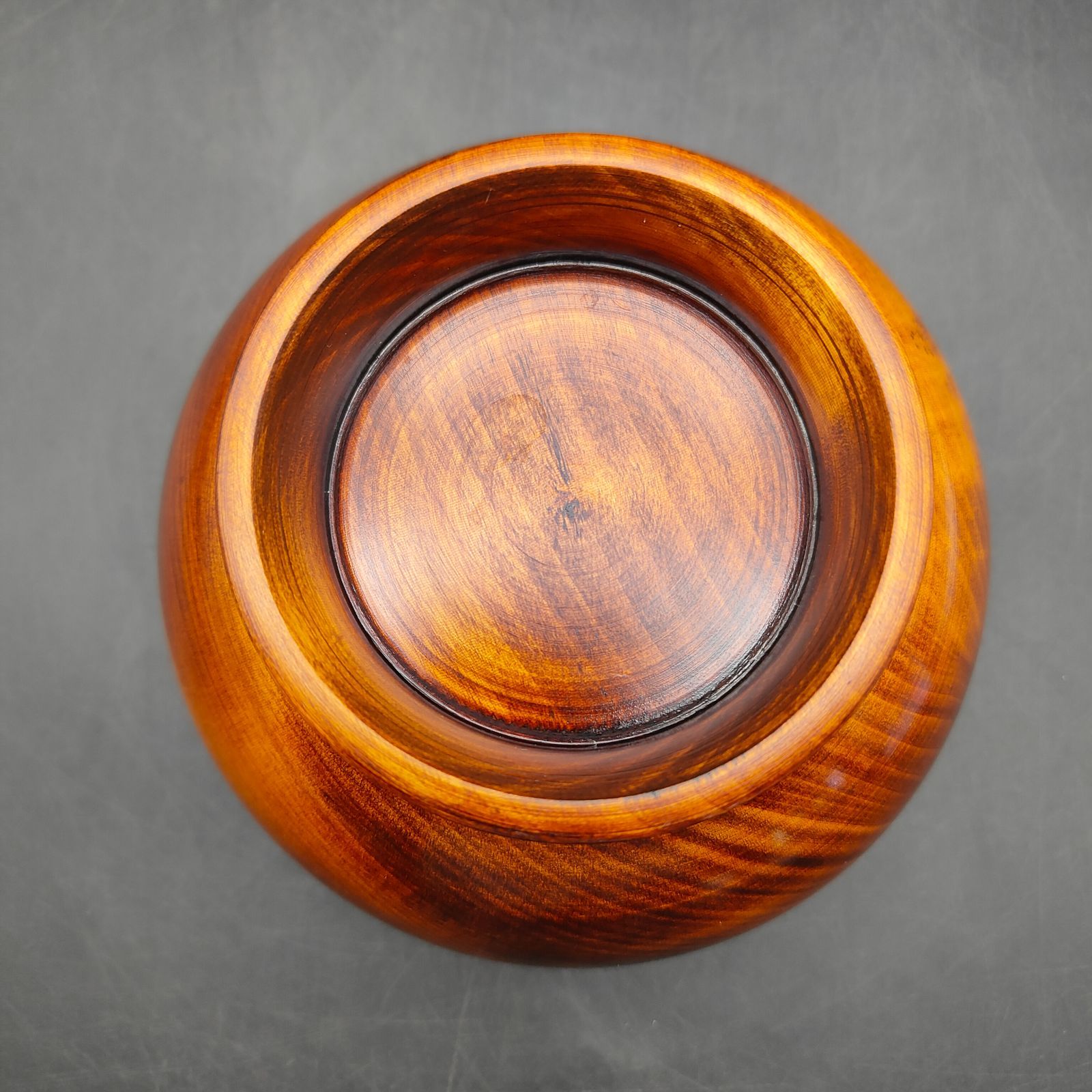 未使用】木曽漆器 すり漆 高脚高台 中鉢 内朱 天然木 Φ15.5cm 漆塗り