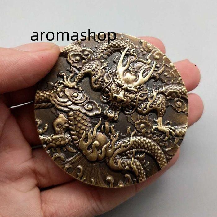 銅 細工 九龍戯珠 銅皿 銅盤 装飾品 工芸品 美術品 置物 銅彫 坐竜戯珠 九子真龍 徽章 風水 置物 装飾品 工芸品 - メルカリ