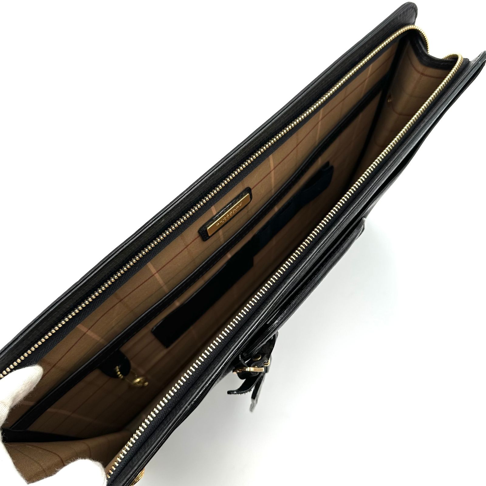 美品】BURBERRY バーバリー ブリーフケース ビジネスバッグ ブラック