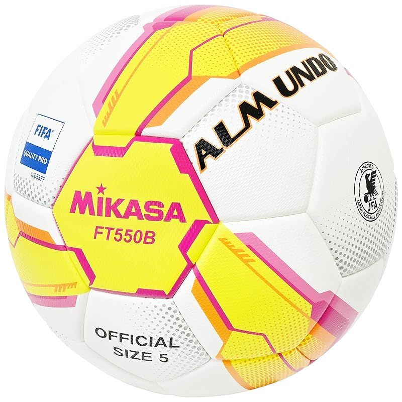 ミカサ MIKASA サッカーボール 5号球 日本サッカー協会 検定球 ALMUNDO アルムンド 一般 大学 高校生 中学生用 貼り 黄|ピンク FT550B-YP-FQP 推奨内圧0.900 kgf|?
