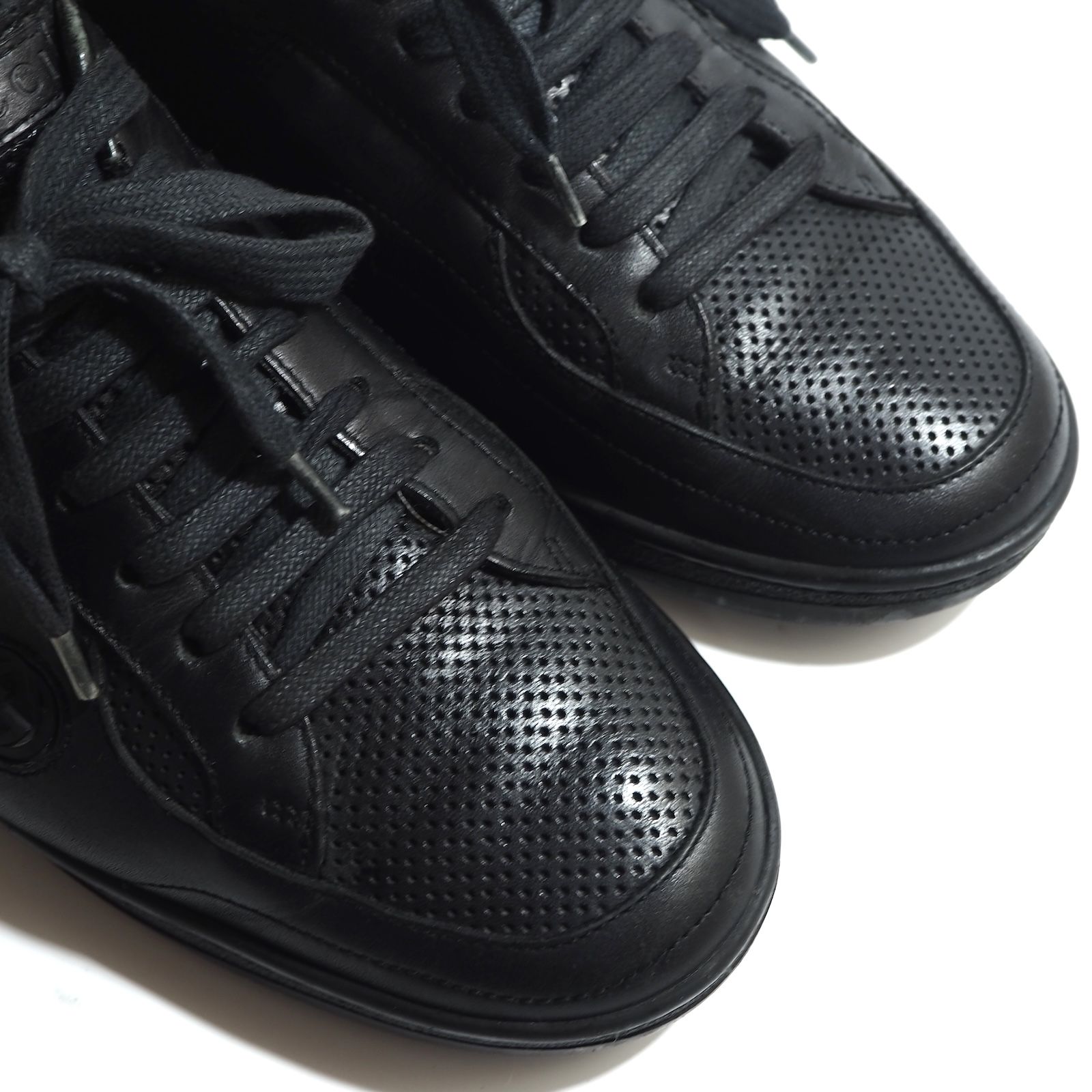 グッチ GUCCI シェリーライン レザー ローカット スニーカー 7.5 26.5