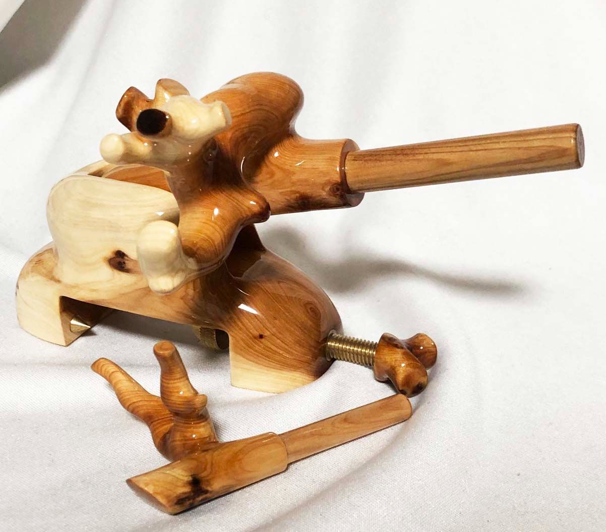 ヘラブナ 天然木崖柏（ヒノキ) 大砲万力 ヘラブナ釣具用品 袋竿