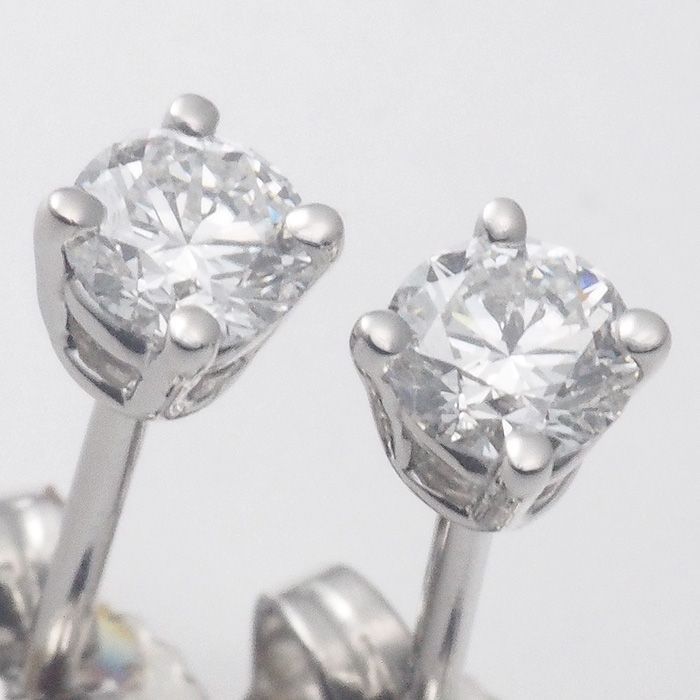 ティファニー TIFFANY&Co. ダイヤモンド ソリティア ピアス Pt950 仕上