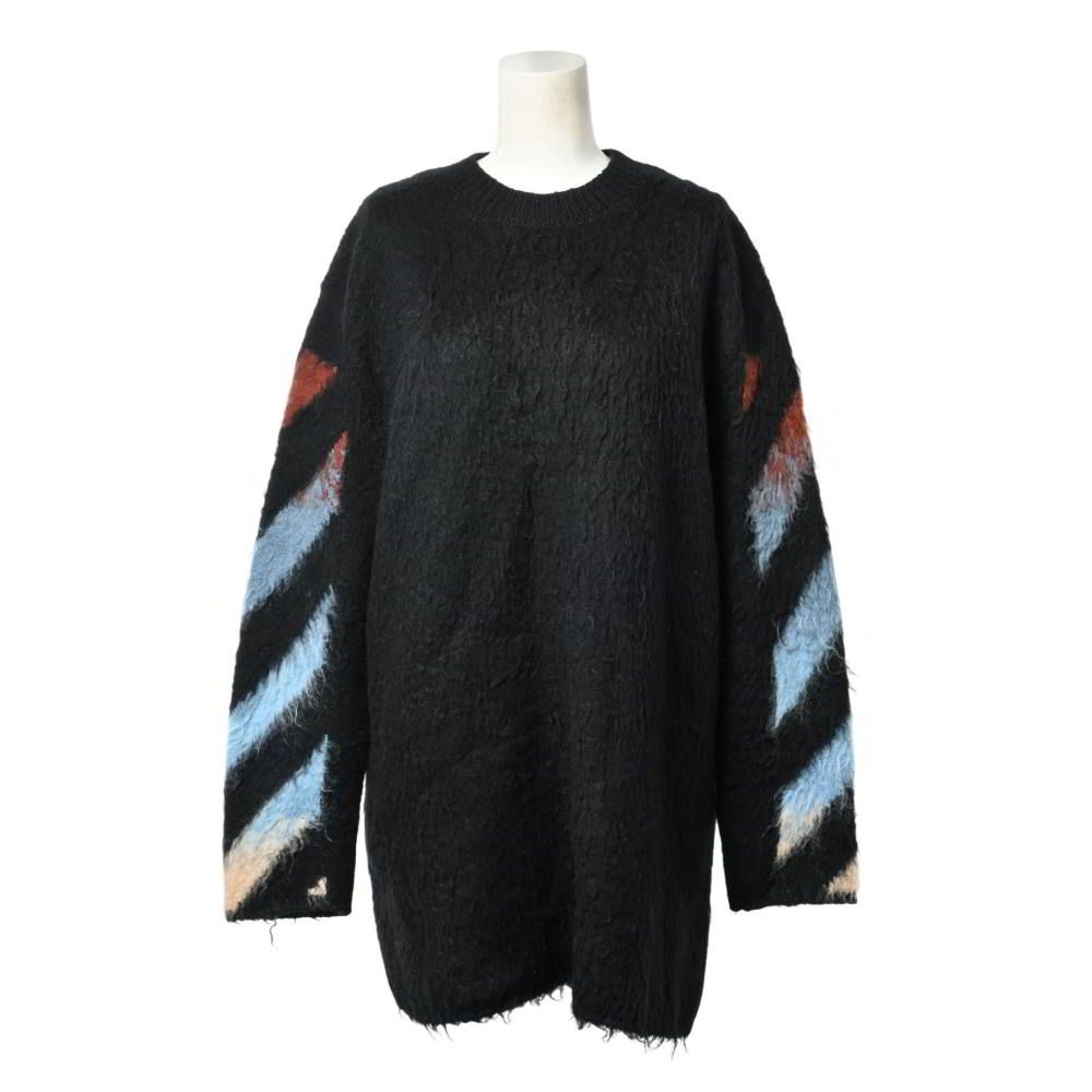 OFF-WHITE DIAG BRUSHED モヘア混  ニット OFF-WHITE DIAG BRUSHED モヘア混 ニット - メルカリ