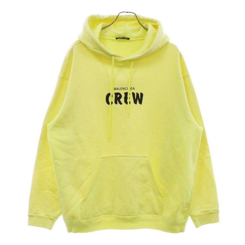BALENCIAGA (バレンシアガ) CREWプリントプルオーバースウェットパーカー イエロー 600583