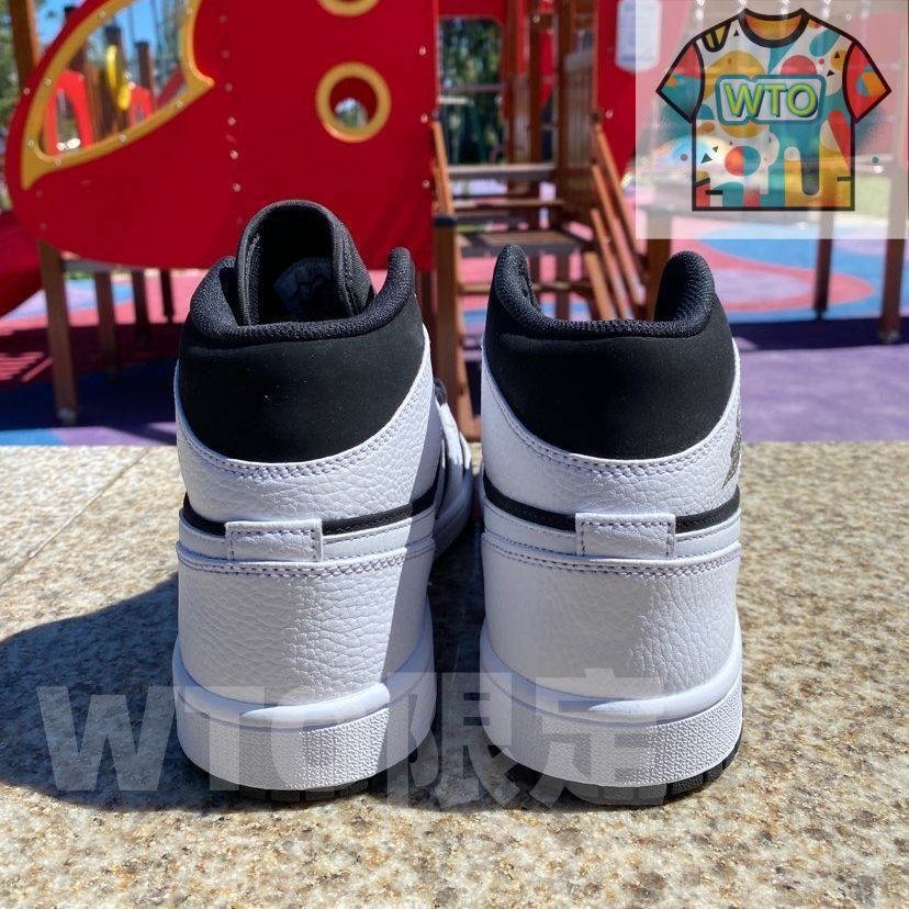 Jordan Air Jordan 1 Mid パンダのバスケットボールシューズ-WTO