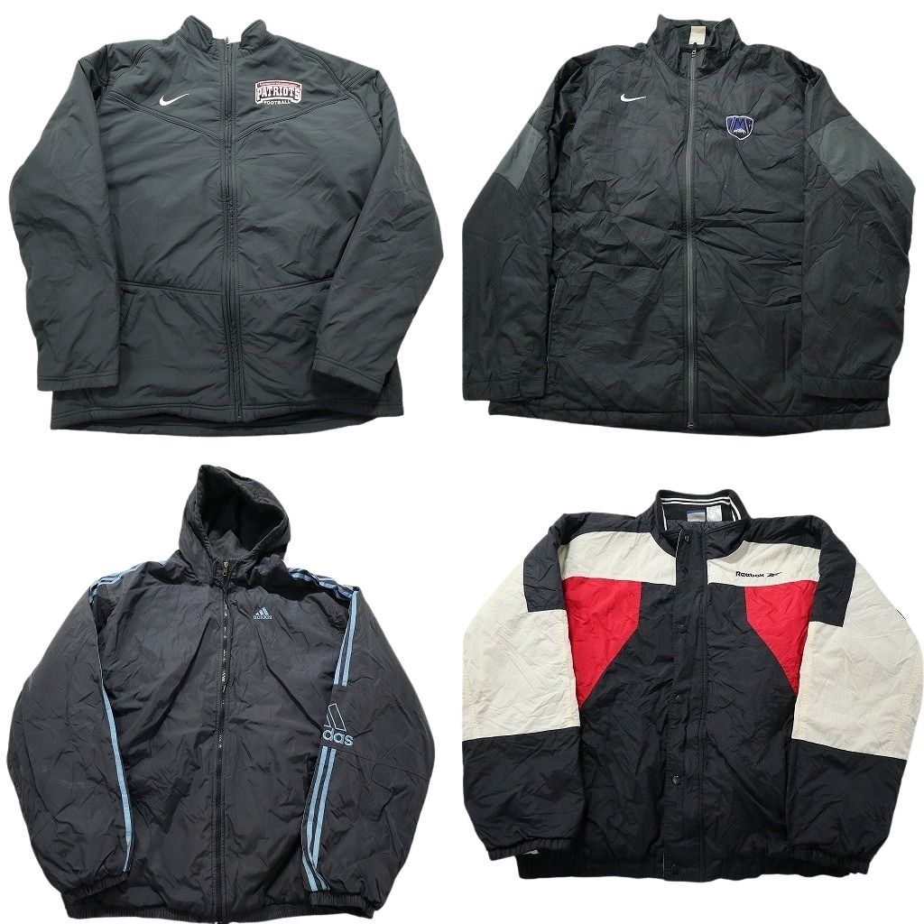 古着卸 まとめ売り スポーツブランドMIX ジャケット 4枚セット (メンズ 2XL ) リーボック アディダス ナイキ NFL プロチーム MX3904