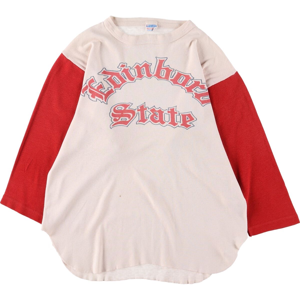 古着 70年代 チャンピオン Champion バータグ 七分丈 カレッジTシャツ USA製 メンズM相当 ヴィンテージ/eaa505659