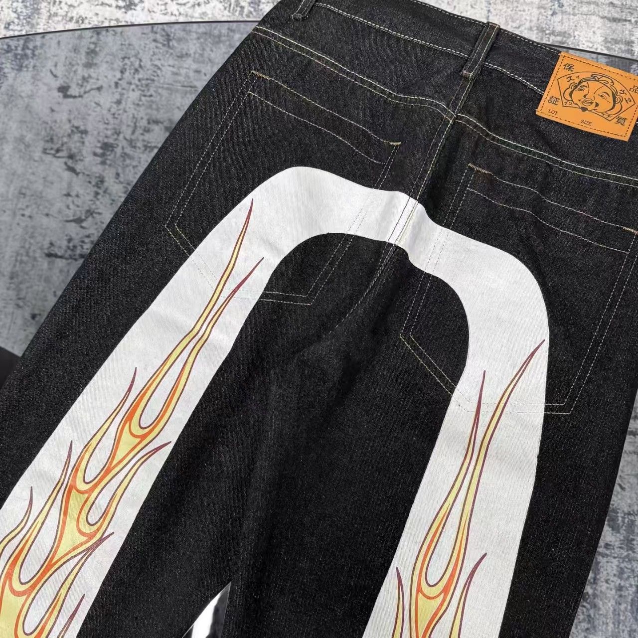 EVISU 刺繍 カモメ 赤耳 デニム ジーンズ Lot2000 W32