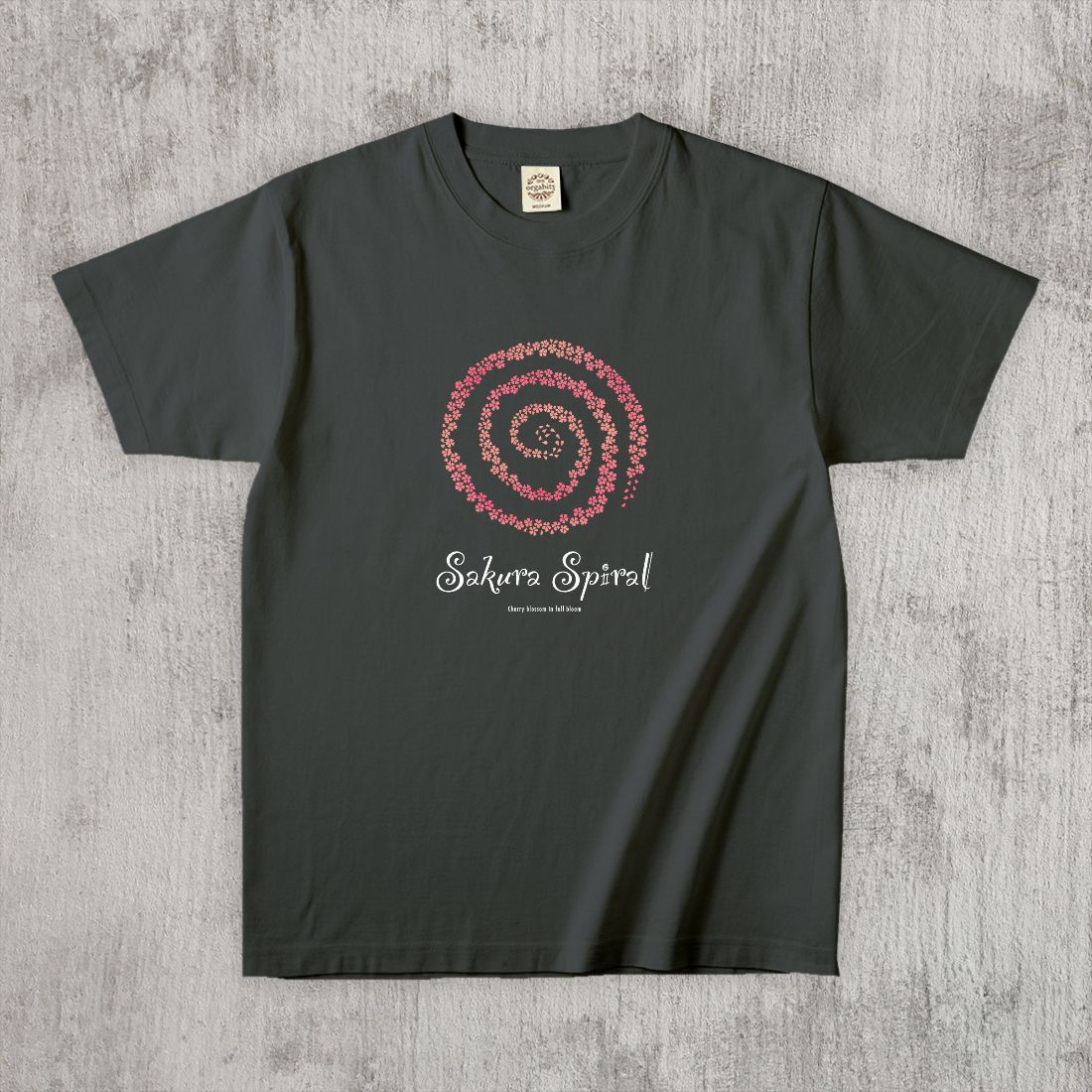 グラフィックロングTシャツ　Sakura Spiral Color