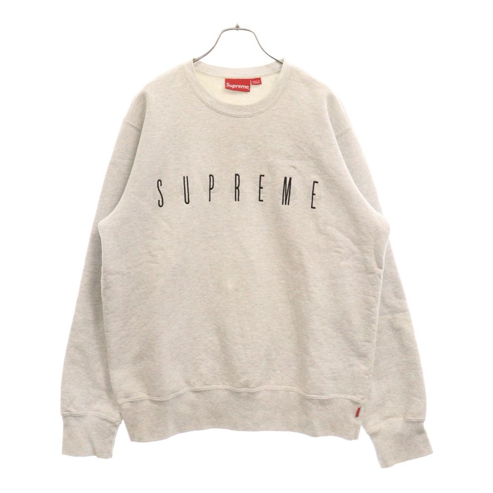 SUPREME (シュプリーム) 18AW Fuck You Crewneck ロゴ刺繍クルーネックスウェットトレーナー グレー
