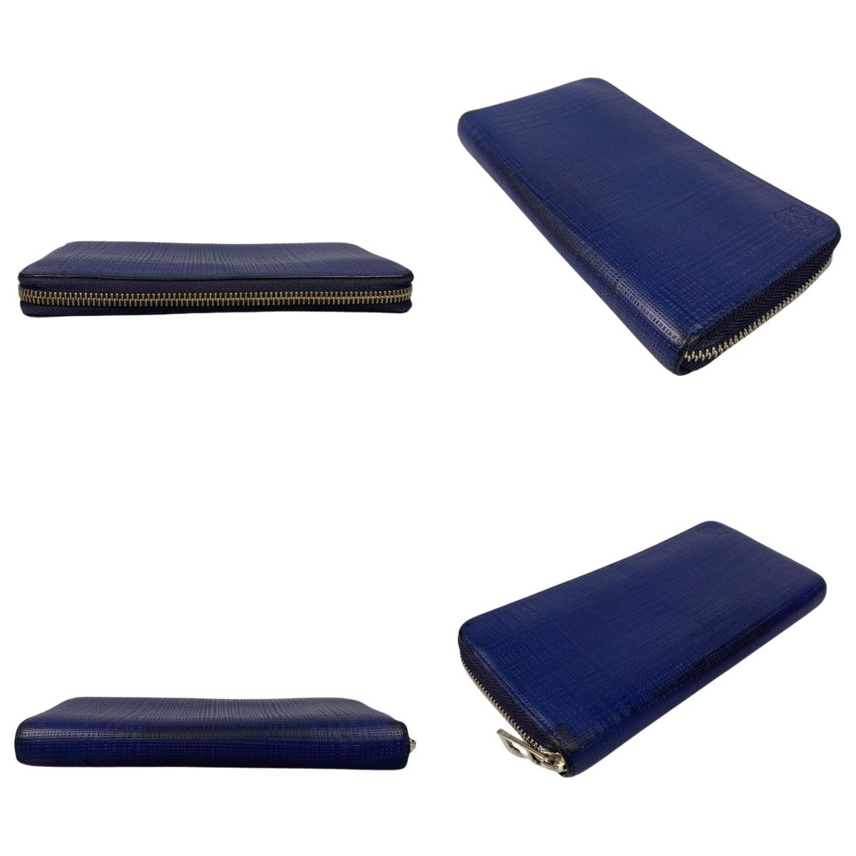 LOEWE ロエベ リネンアナグラムジップラウンドウォレット 長財布