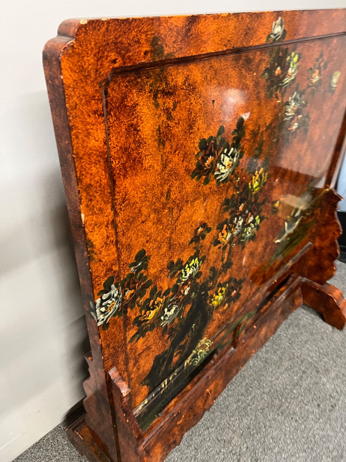 中国美術 衝立 花鳥画 両面 唐木 花梨 雀 時代 仕切り 工芸品 細工 美術品 ⭐︎ 衝立 中国美術 衝立 花鳥画 両面 唐木 花梨 雀 時代 仕切り
