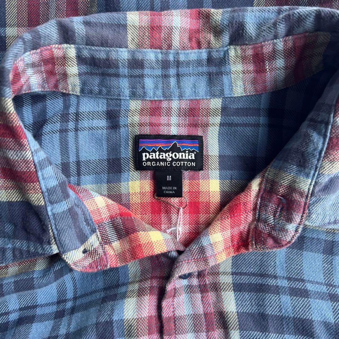 Patagonia ORGANIC COTTON check shirt オーガニックコットン 猫目 最高配色 ネルシャツ 古着アメカジM長袖 ユニセックス オールシーズン