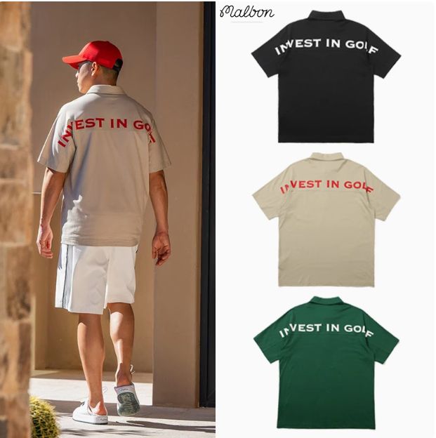 2025 MALBON GOLF マルボンゴルフ ゴルフ ジャカード ポロ Tシャツ メンズ