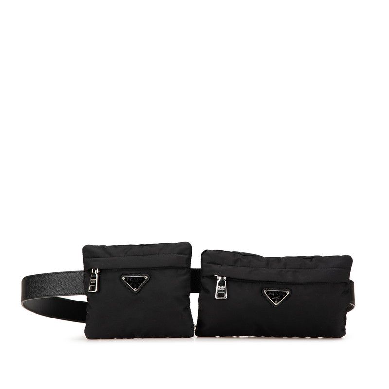 プラダ チェーン付き ベルトバッグ ボディバッグ 38 95 2CN212 ブラック ナイロン メンズ PRADA 1-0199487