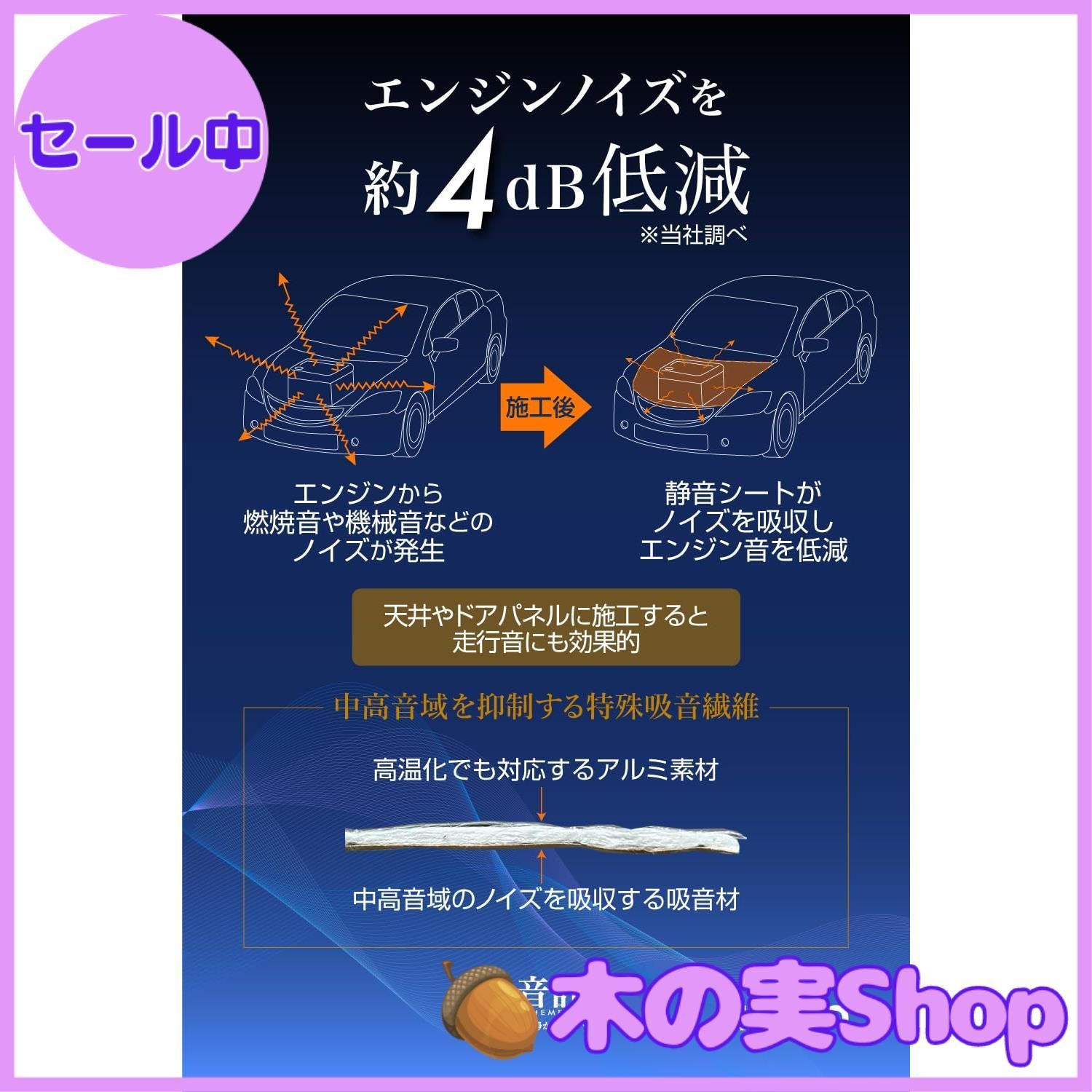 エーモン 静音計画 エンジンルーム静音シート 約720×1200mm 2670  A220(デッドニング用品)｜売買されたオークション情報、yahooの商品情報をアーカイブ公開 - オークファン 自動車、オートバイ