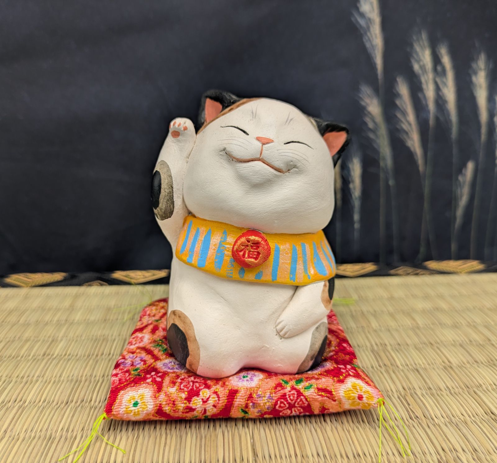 縁起物 招き猫 もりわじん 置物 よだれ猫 1点物