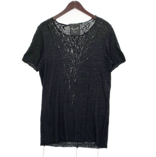 Fagassent 15SS 半袖 カットソー Tシャツ 無地 透け感 シアー カット 