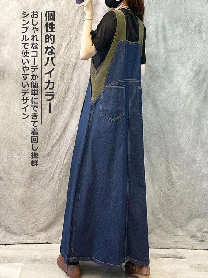 デニムワンピース タックワンピース