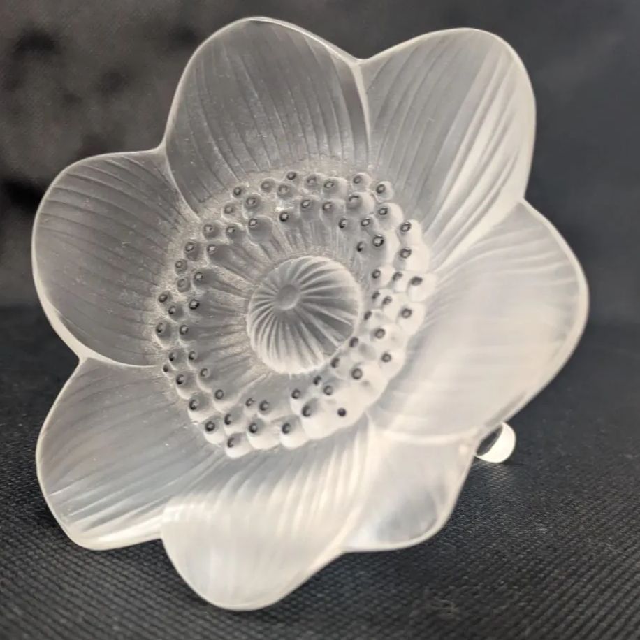 美品◆ルネ ラリック Lalique アネモネ ペーパーウェイト 文鎮 置物 美品◇ルネ ラリック Lalique アネモネ ペーパーウェイト 文鎮