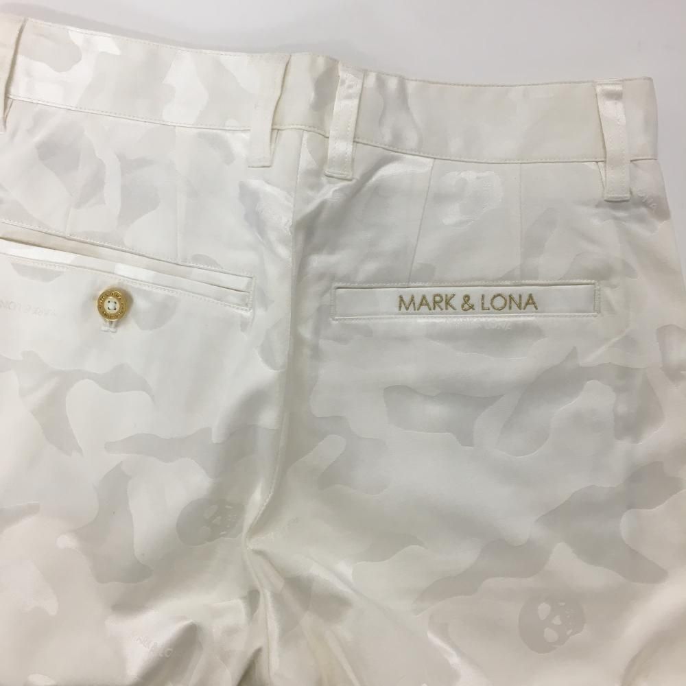 美品】マークアンドロナ パンツ 白 カモフラ 迷彩 スカル ストレッチ