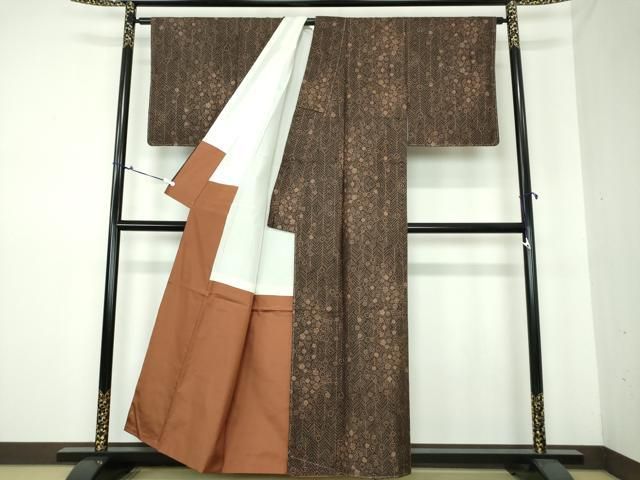 平和屋着物○本場大島紬 7マルキ 枝垂れ花 正絹 逸品 未使用