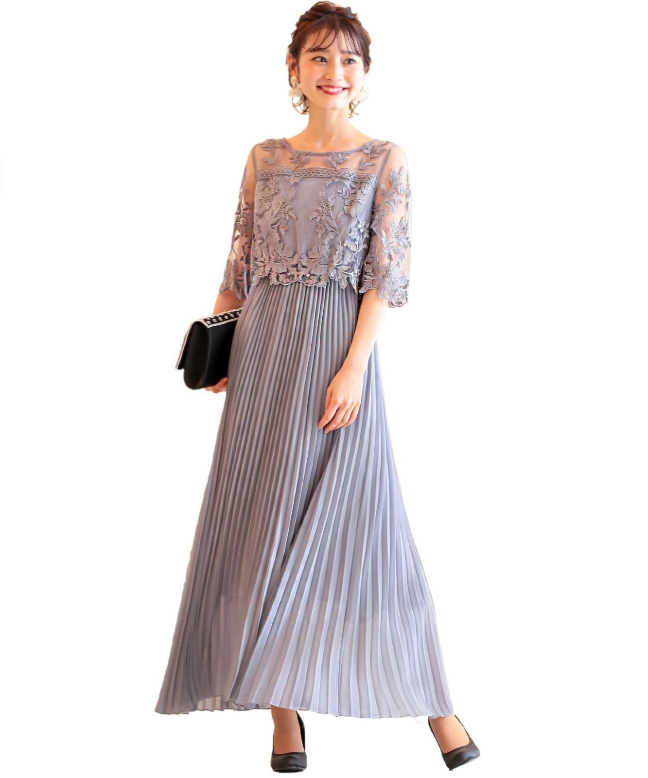 Size 2L_Color ブルーグレー clarissa 結婚式 ドレス 大きいサイズ 20代 30代 40代 50代 ハイウエスト効果 披露宴 オケージョン ゲスト 二次会 パーティー ブルーグレー 2Lサイズ