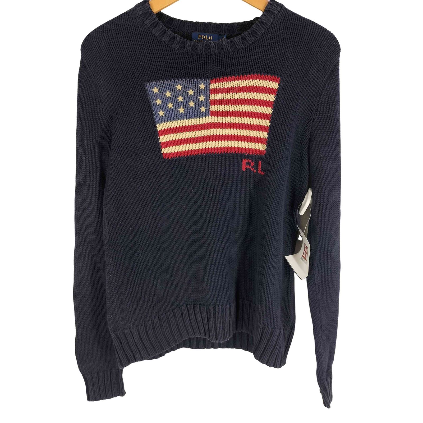 ポロラルフローレン POLO RALPH LAUREN 星条旗 コットンクルーネックニット メンズ import：M 